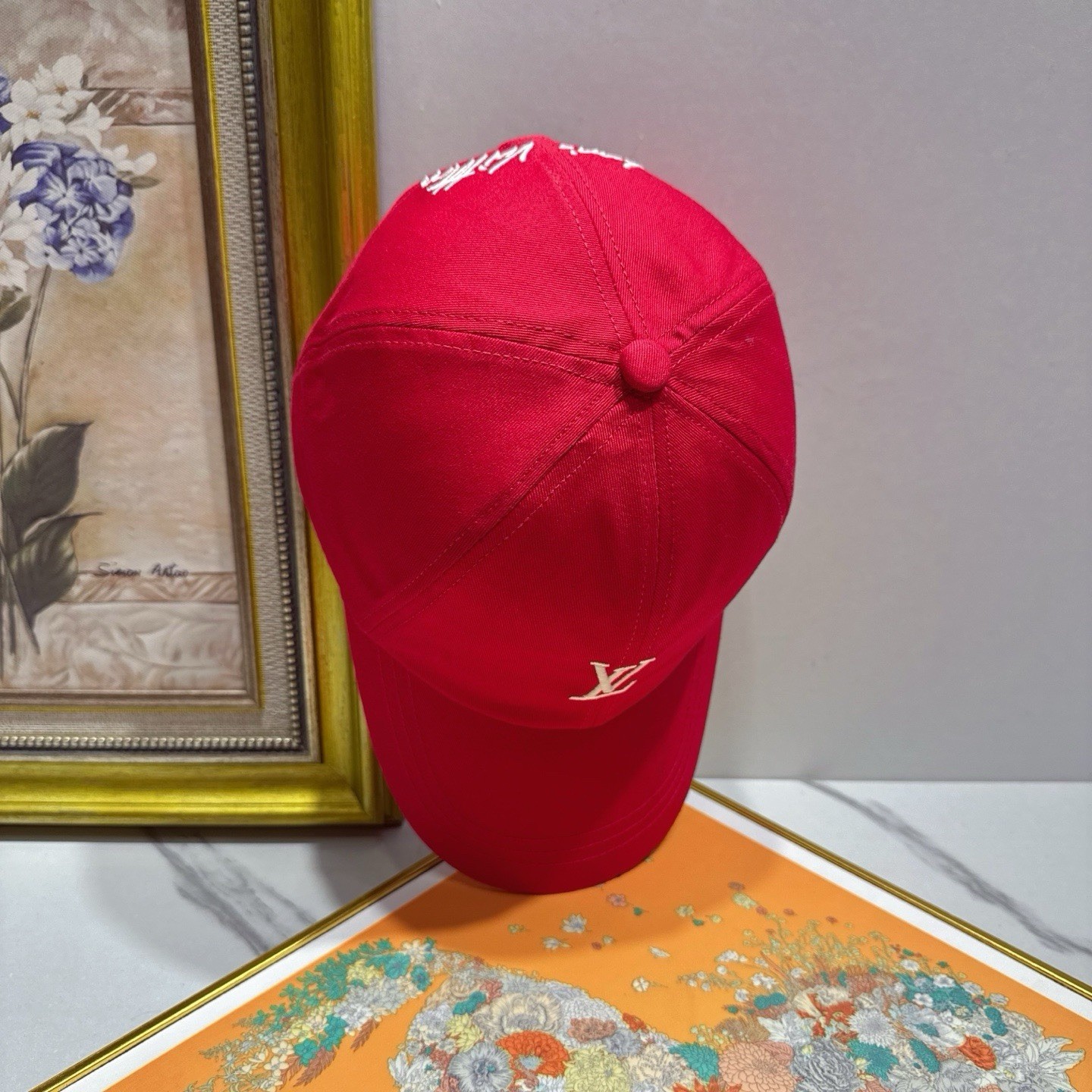 Louis Vuitton Red Solid Baseball Cap Hat One Size Unisex Adults New w/ Tags