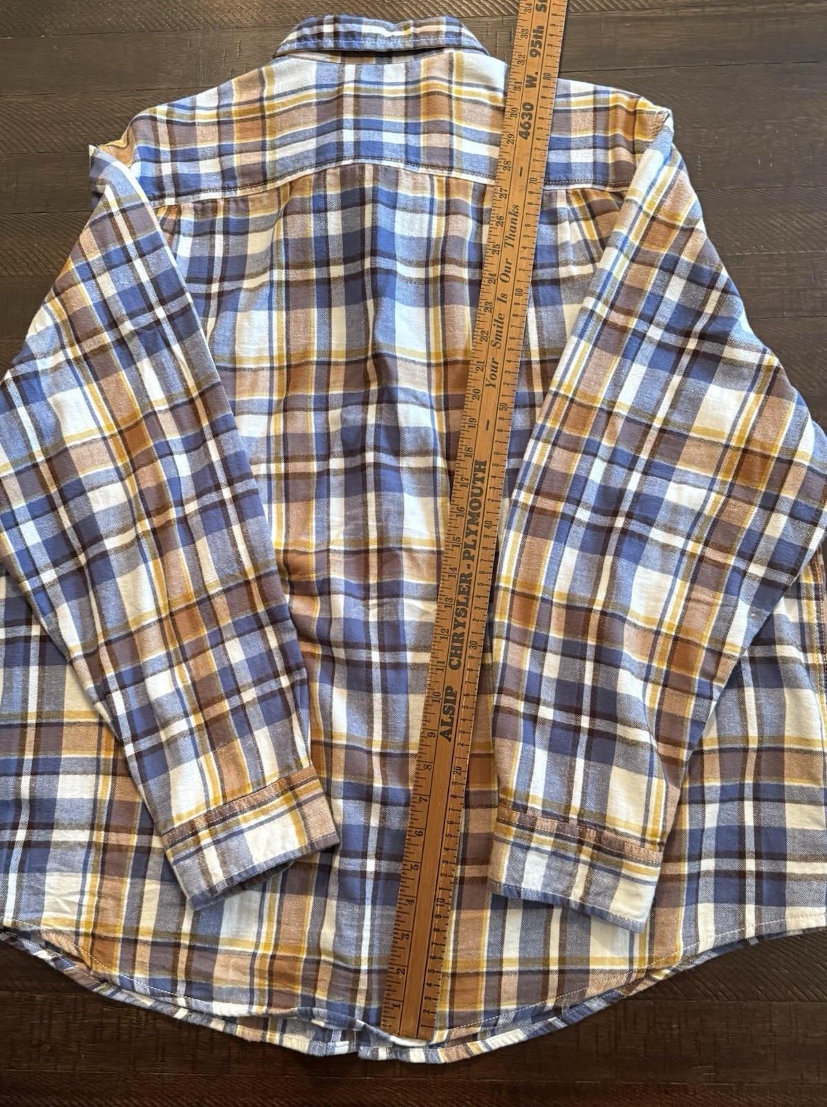 George Men’s Blue Brown Beige White Plaid Flannel Button-Down Shirt 3XL