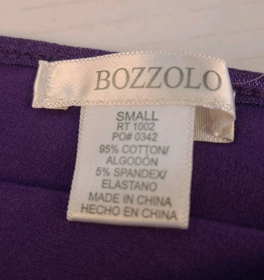 Bozzolo Tank Top Adjustable Spaghetti Strap Cami Purple Size Small