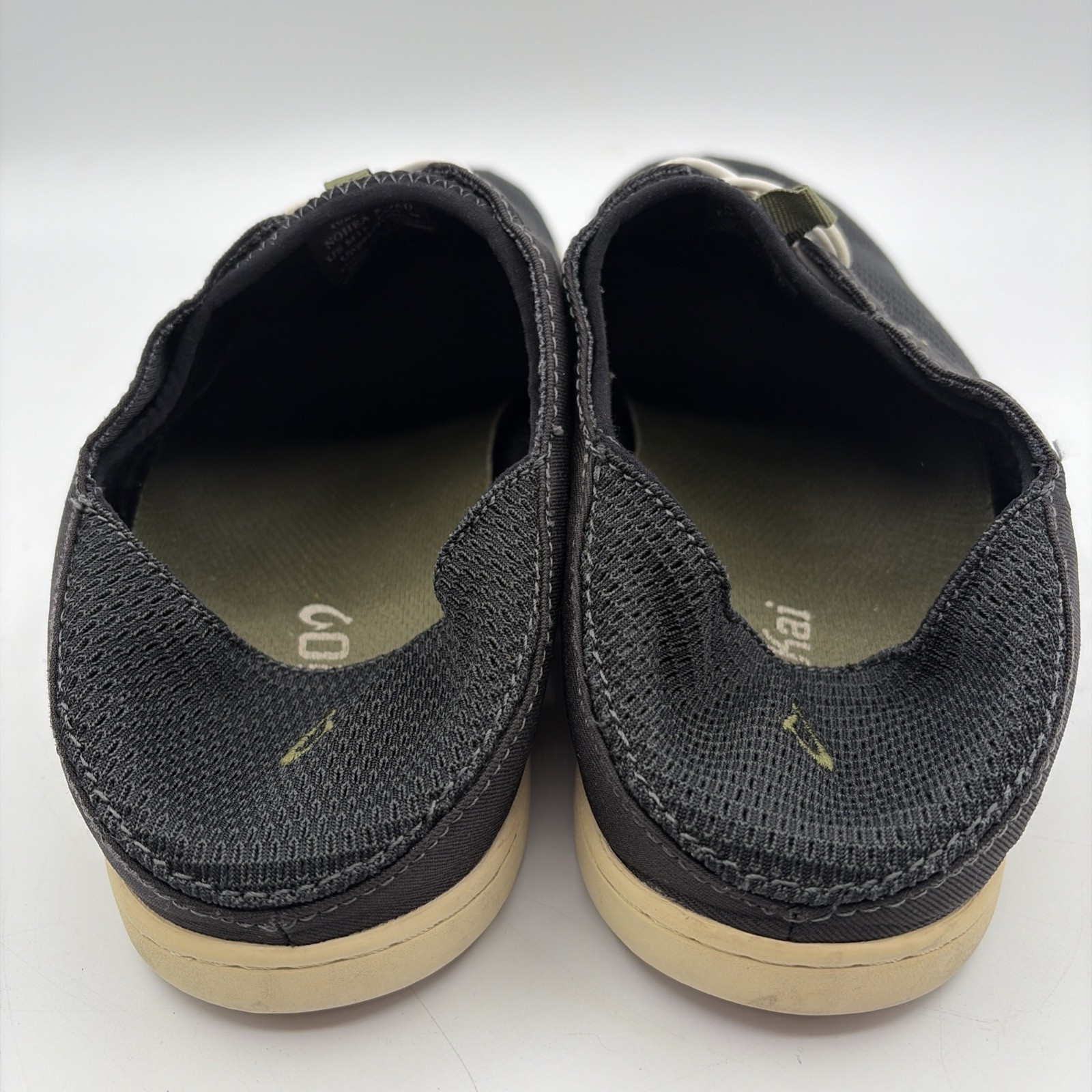 Olukai Men’s Nohea Moku Boat Shoes Slip On Sneakers Black Size 11 US