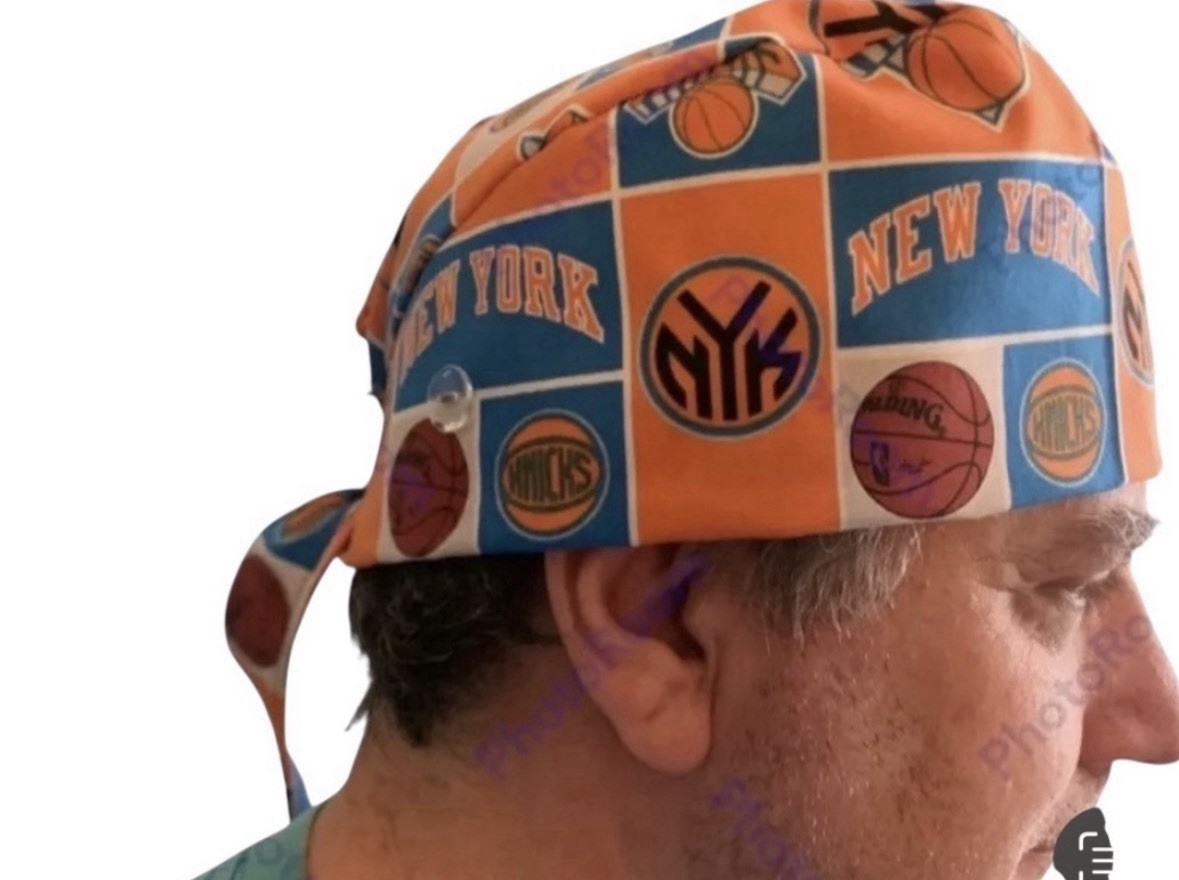 Knicks Logo Scrub Cap, Doo Rag Dr Nurse Veterinarian Cotton Hand Made NWT Gift