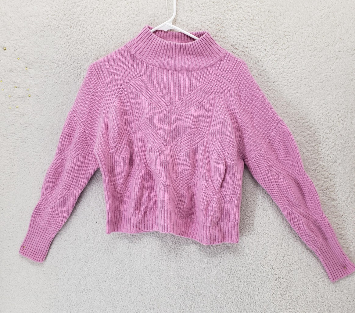 N Peal Sweater Womens Medium Pink Organic Cashmere Textured Knit Pullover Jumper