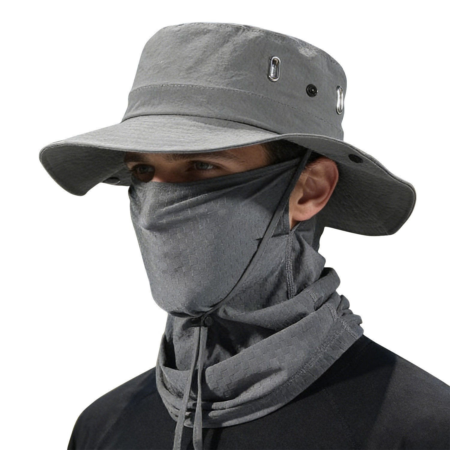 Wide Brim UV Protection Sun Hat – Ice Silk Bucket Cap For Hiking Camping Fishing