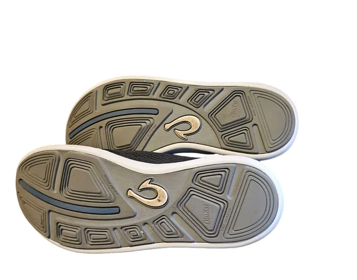 Olukai Nohea Moku Deck Shoes Mens 9 Loafers Mesh Black Day Boat Slip Ons