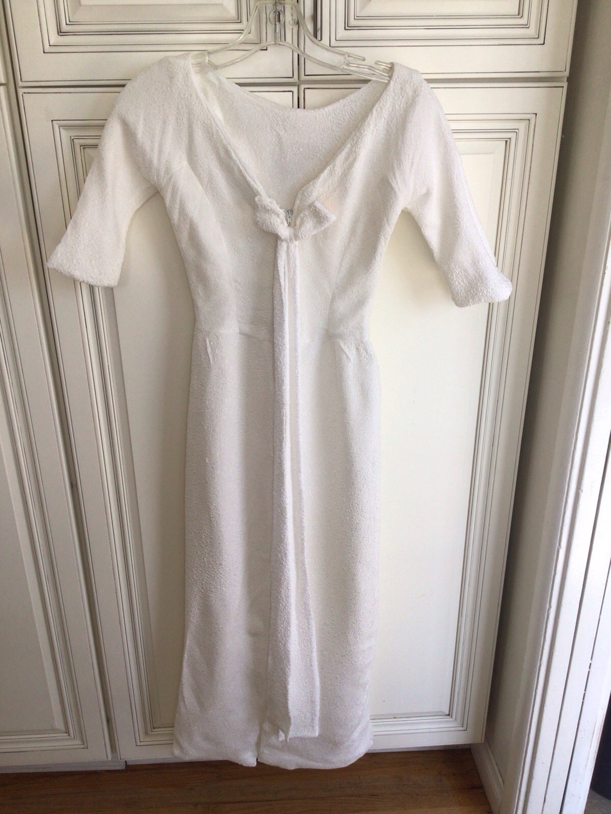 Vintage 50s 60s Lorrie Deb White Bombshell Body Hugging Formal Formfitting