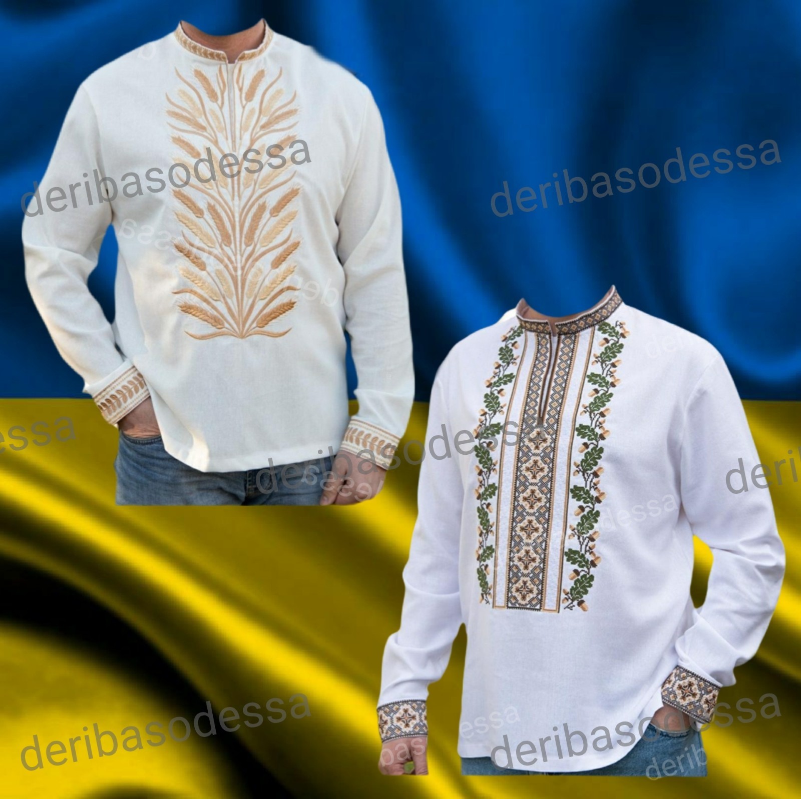 Ukrainian Embroidered Tradition shirt for men Sorochka Vyshyvanka BIG SIZE M-5Xl