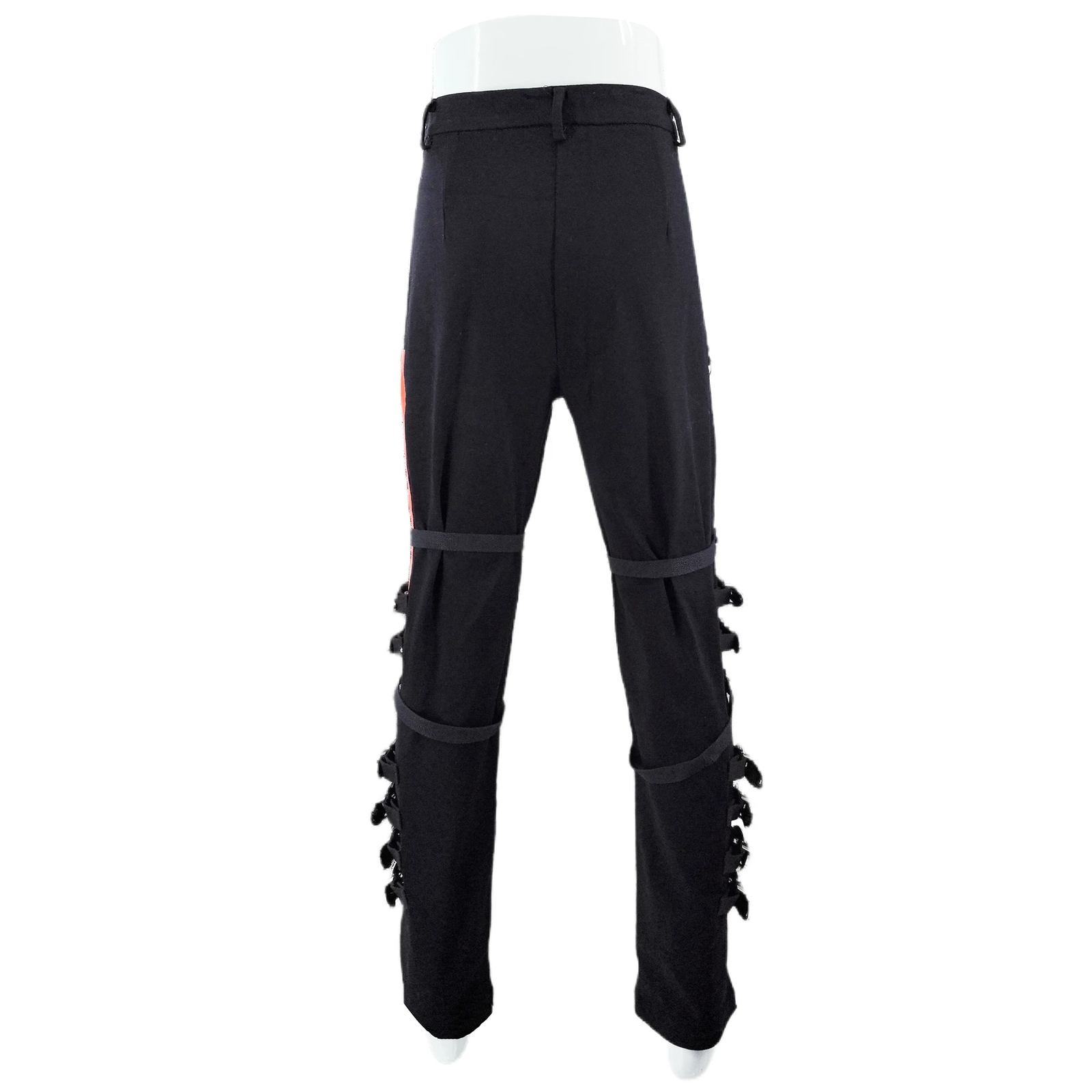 Punk Skinny Pants Trousers in Black Buckle Handmade Impersonator