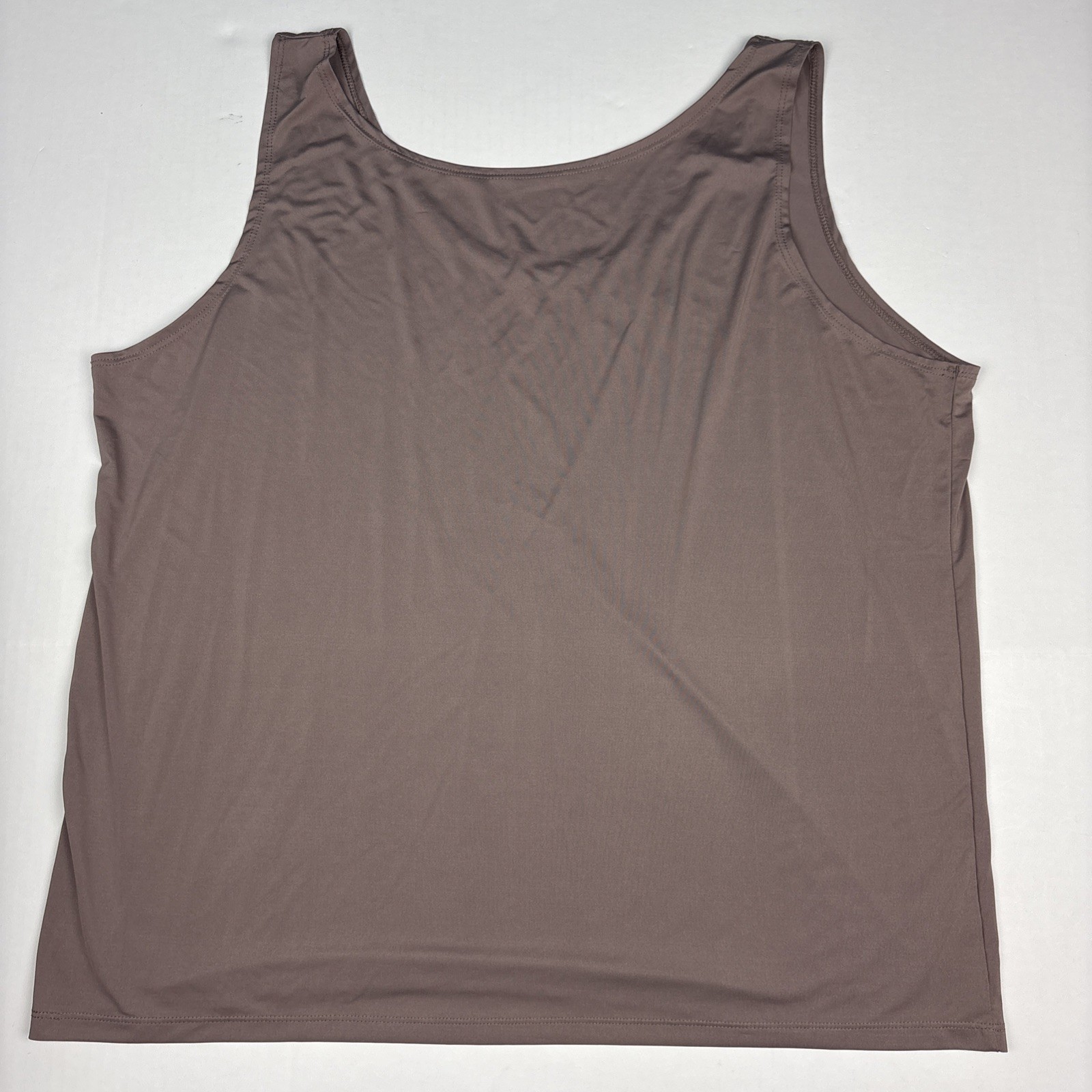 Fit for Me Fruit of the Loom Women 4x Tank Top Brown Solid Polyester Spandex