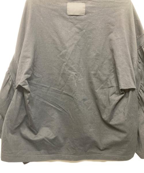 COGTHEBIGSMOKE Black Cotton Gathers Slv Top, Relaxed Fit, Japanese Made