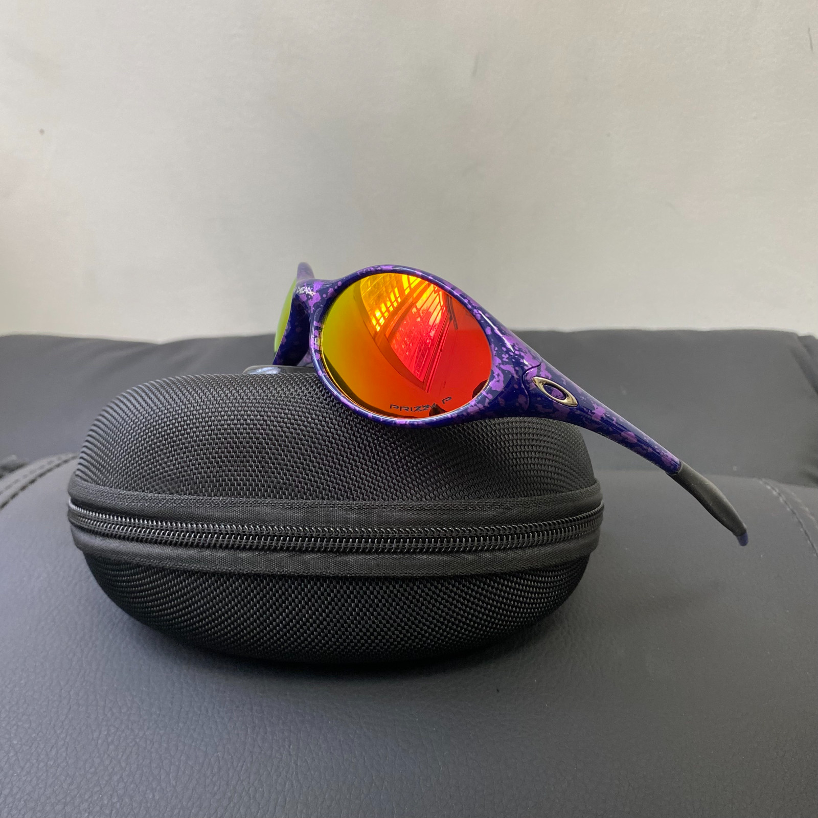 Vintage Oakley Eye Jacket X Brain dead Purple Drip Sunglasses Hype Y2K GORPCORE