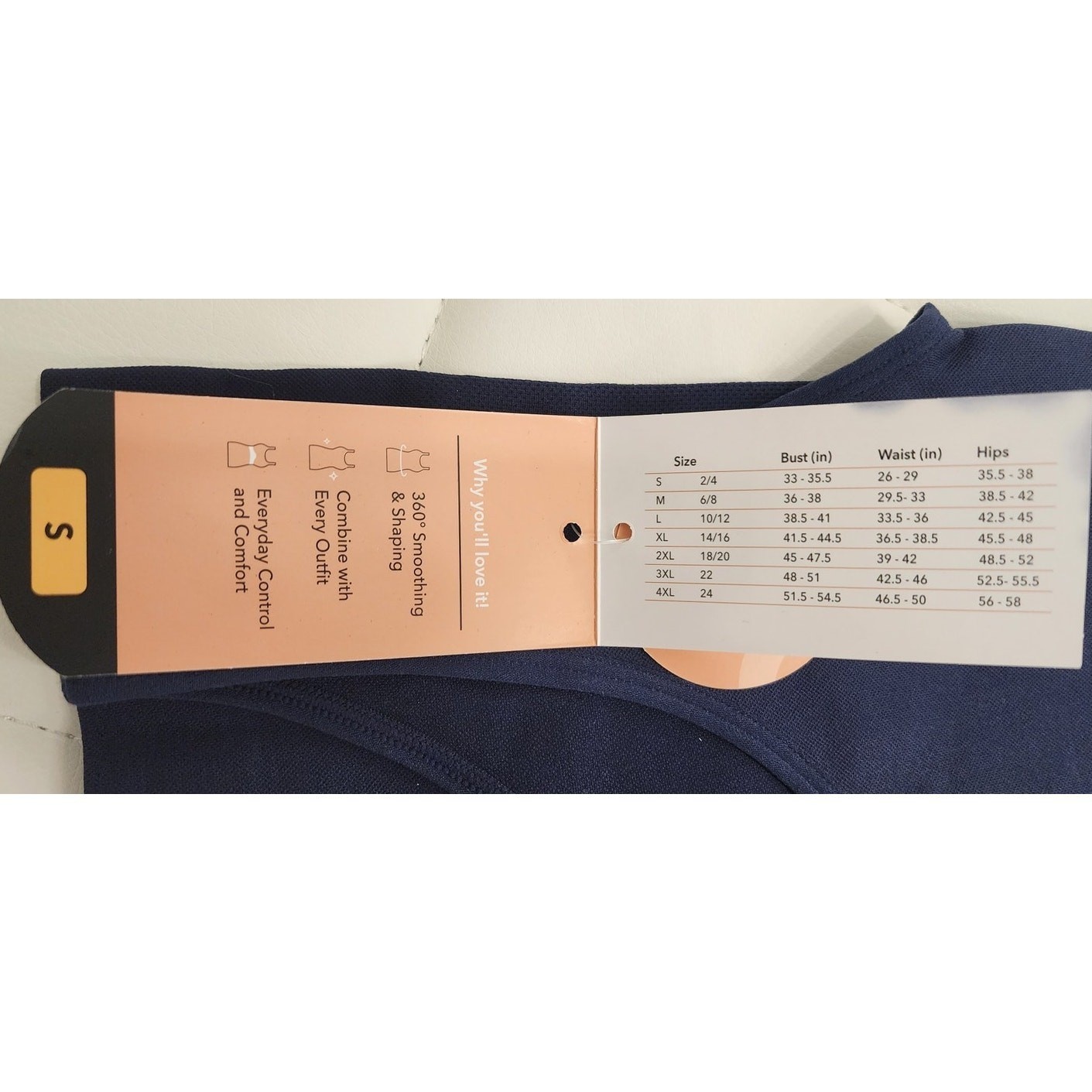 Shapermint Essentials All Day Every Day Tank Cami Navy Blue Shapewear Small NEW