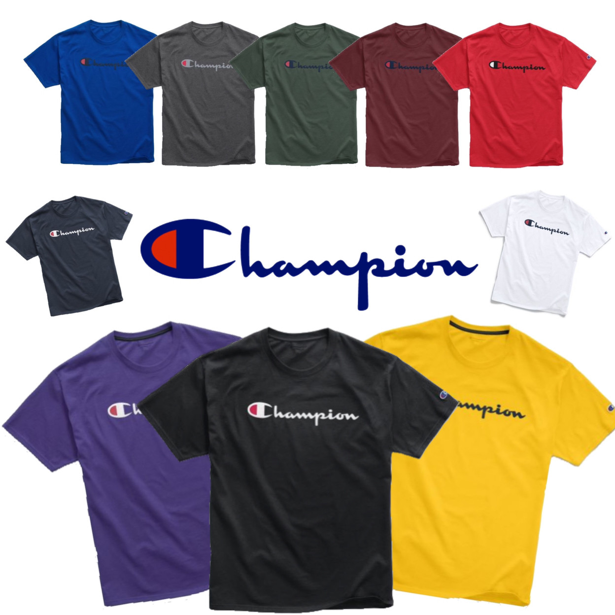 Authentic Champion Men’s Jersey Script Logo Short Sleeves T-Shirt GT23H Y06794