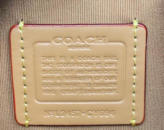 COACH CY694 Teri Shoulder Bag Signature Canvas Cherry Print Tan Brown
