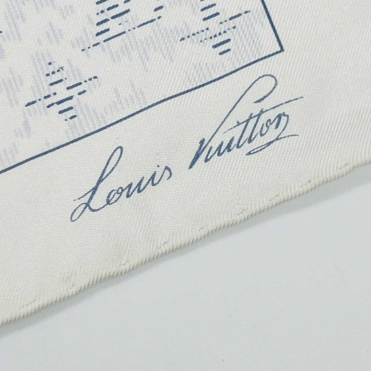 Louis Vuitton Carre 40 Monogram Scarf White Blue with Box and Tag Japan