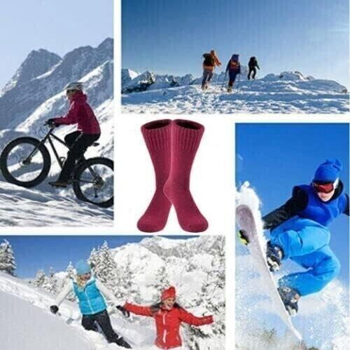 6-12 Pairs Men Merino Lambs Wool Socks Winter Heavy Duty Thermal Boots Size10-13