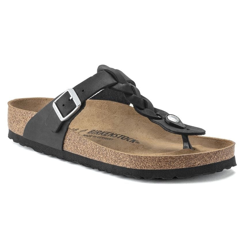 BIRKENSTOCK GIZEH BRAID WOMEN’S REGULAR FIT – SIZE: MEN 4 WOMEN 6 – BLACK