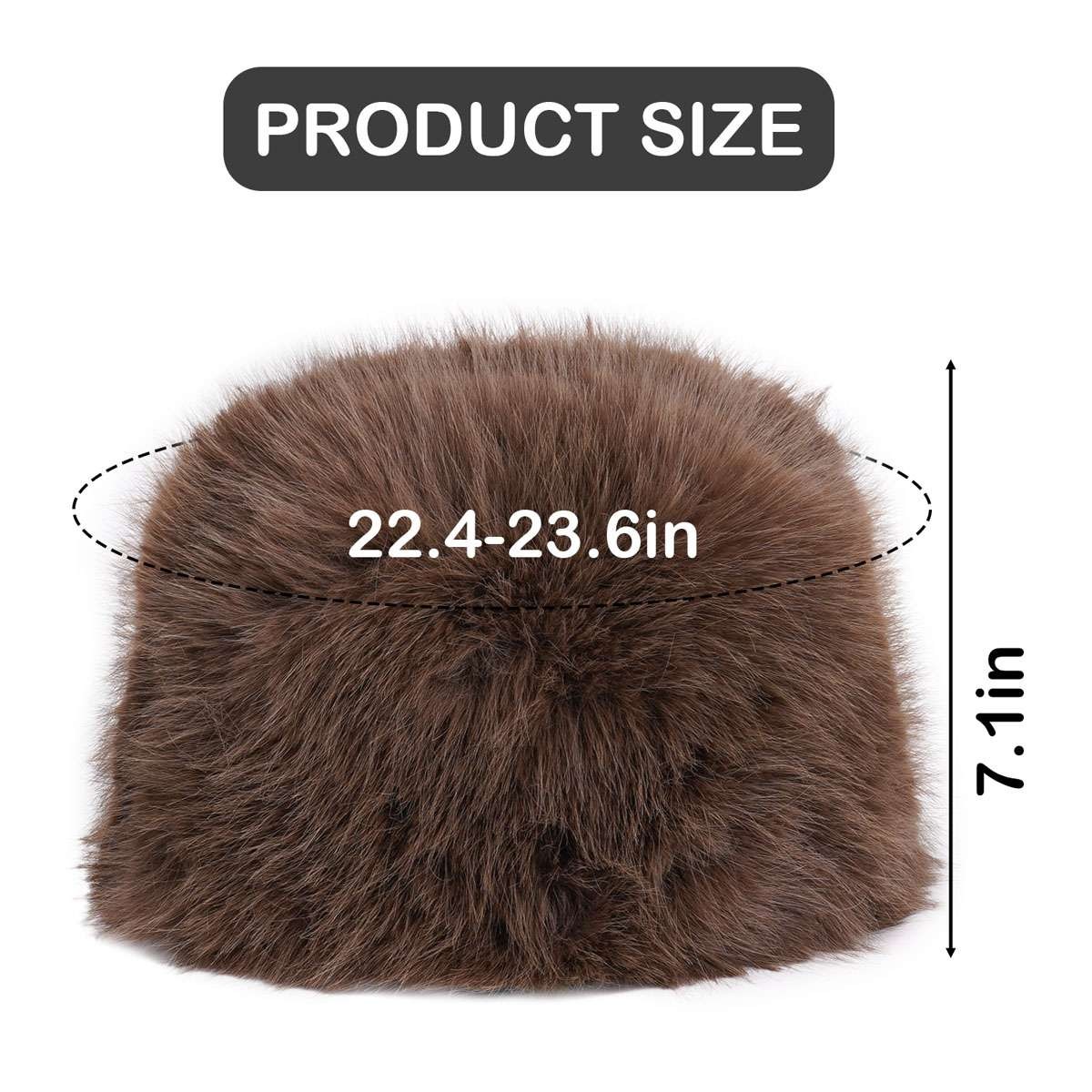 Women’s Winter Faux Fur Hat – Fluffy Warm Ski Snow Cap for Girls & Women