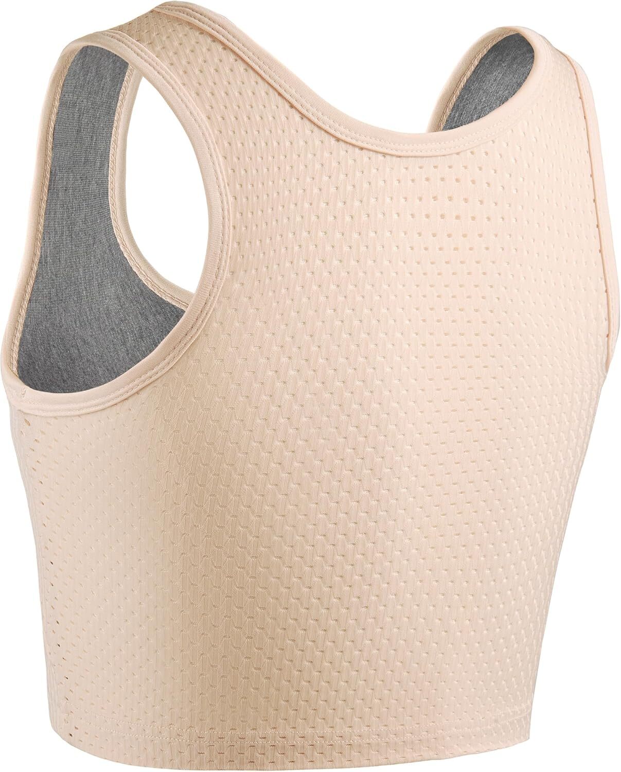 Chest Binder FTM Transgender Zip Up Binder Breathable Cool Fabric Tank Top