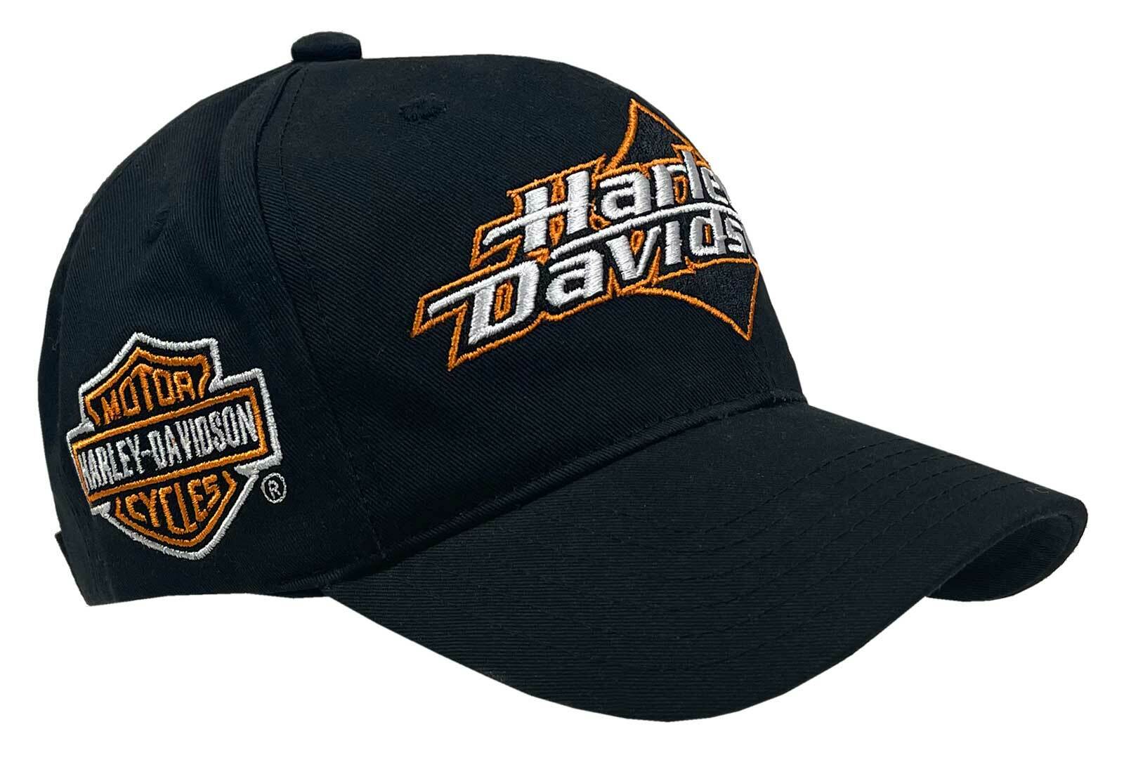 Harley-Davidson Men’s Embroidered H-D Curved Bill Adjustable Baseball Cap- Black