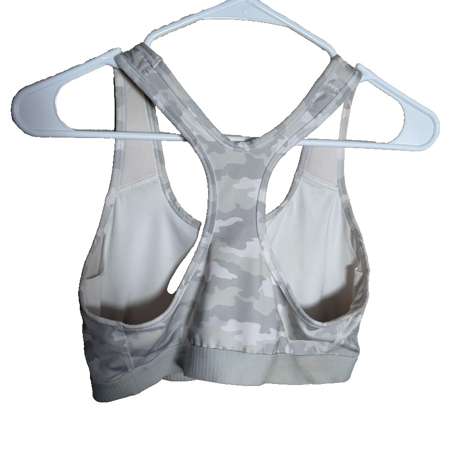 Avia Sports Bra Women’s Large White Gray Camo Unpadded Athletic