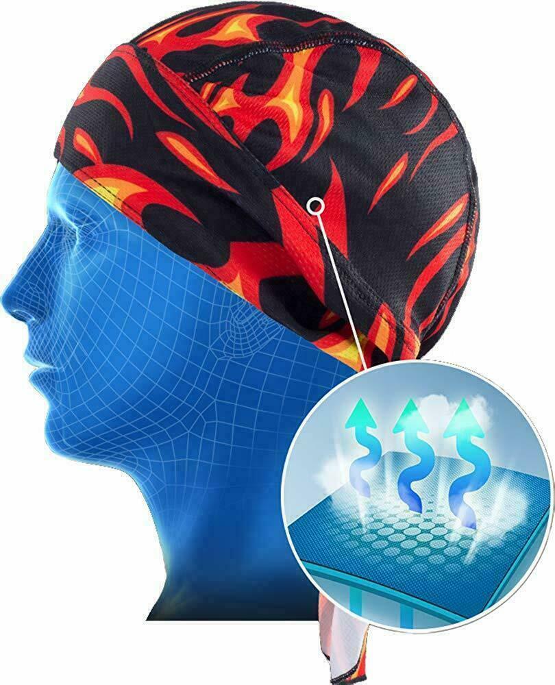 Cooling Motorcycle Wrap Biker Du Do Black Bandana Doo Rag Head Skull Cap Durag