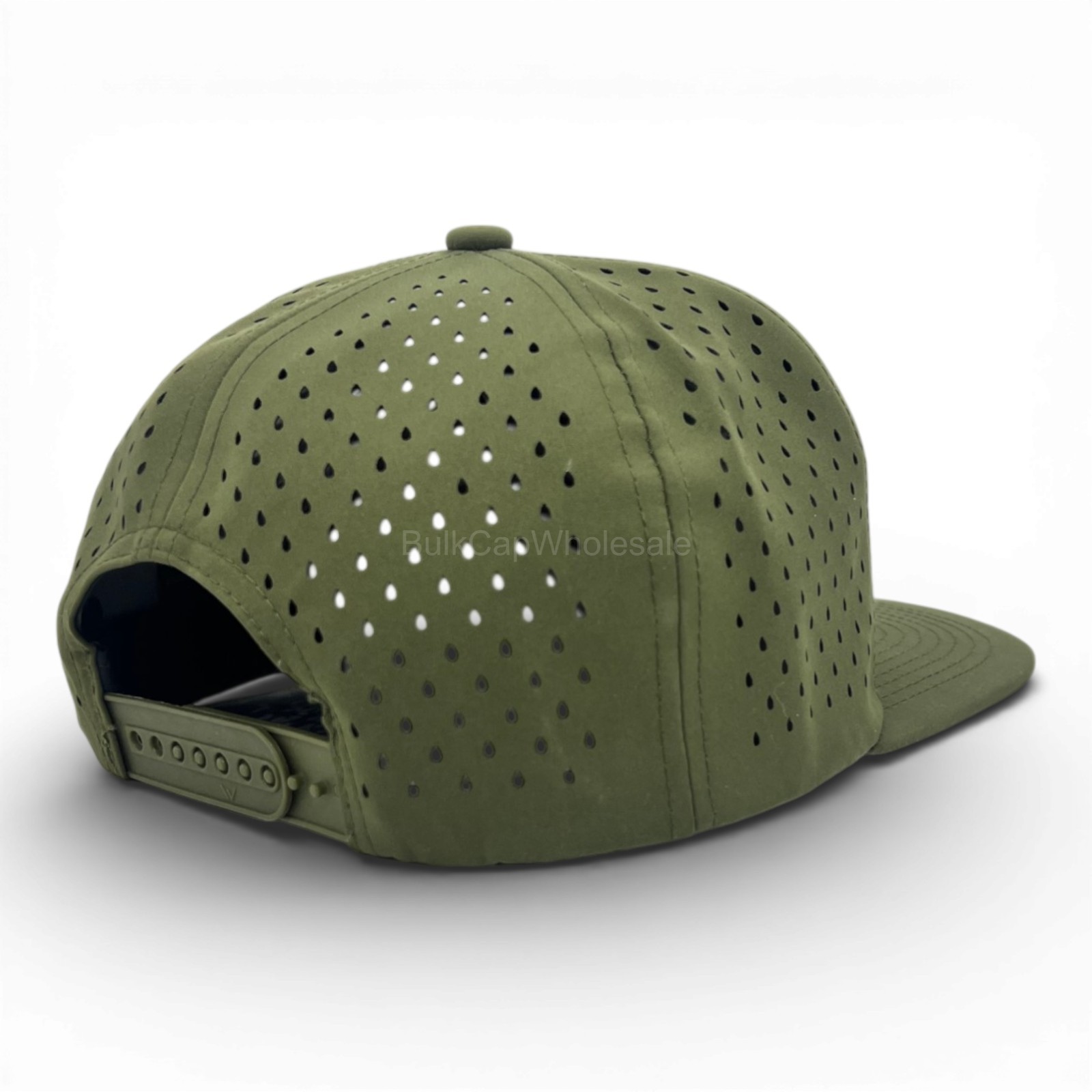 Men’s Snapback Hat Laser Vented 7 Panel Flat Brim Baseball Cap Adjustable