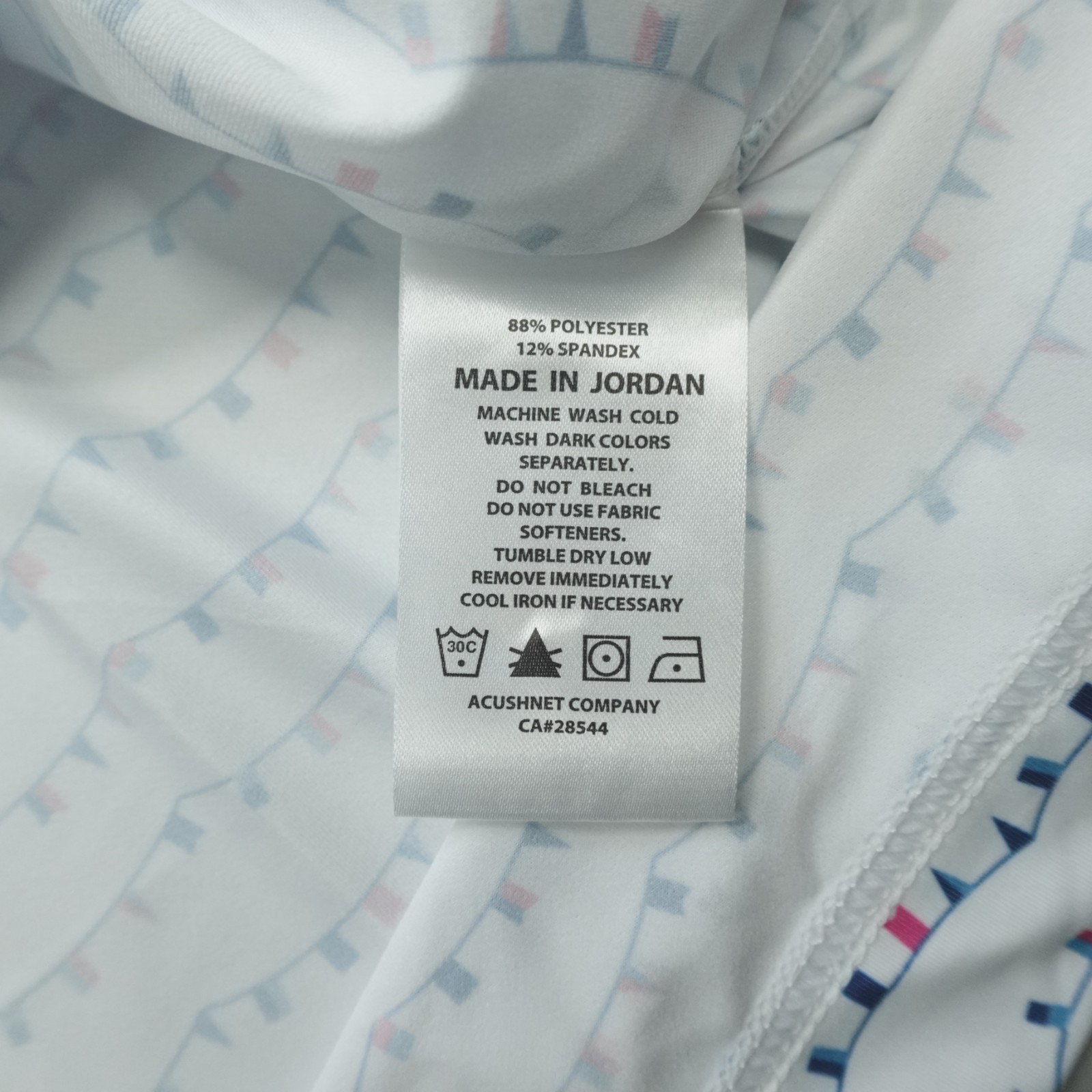 FootJoy Flag Banner Print Lisle Polo Shirt SS Men’s Size XL Relaxed Fit White