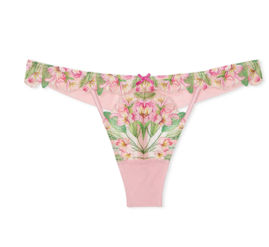 Victoria’s Secret Dream Angels Push Up bra set embroidery Lily floral pink rose