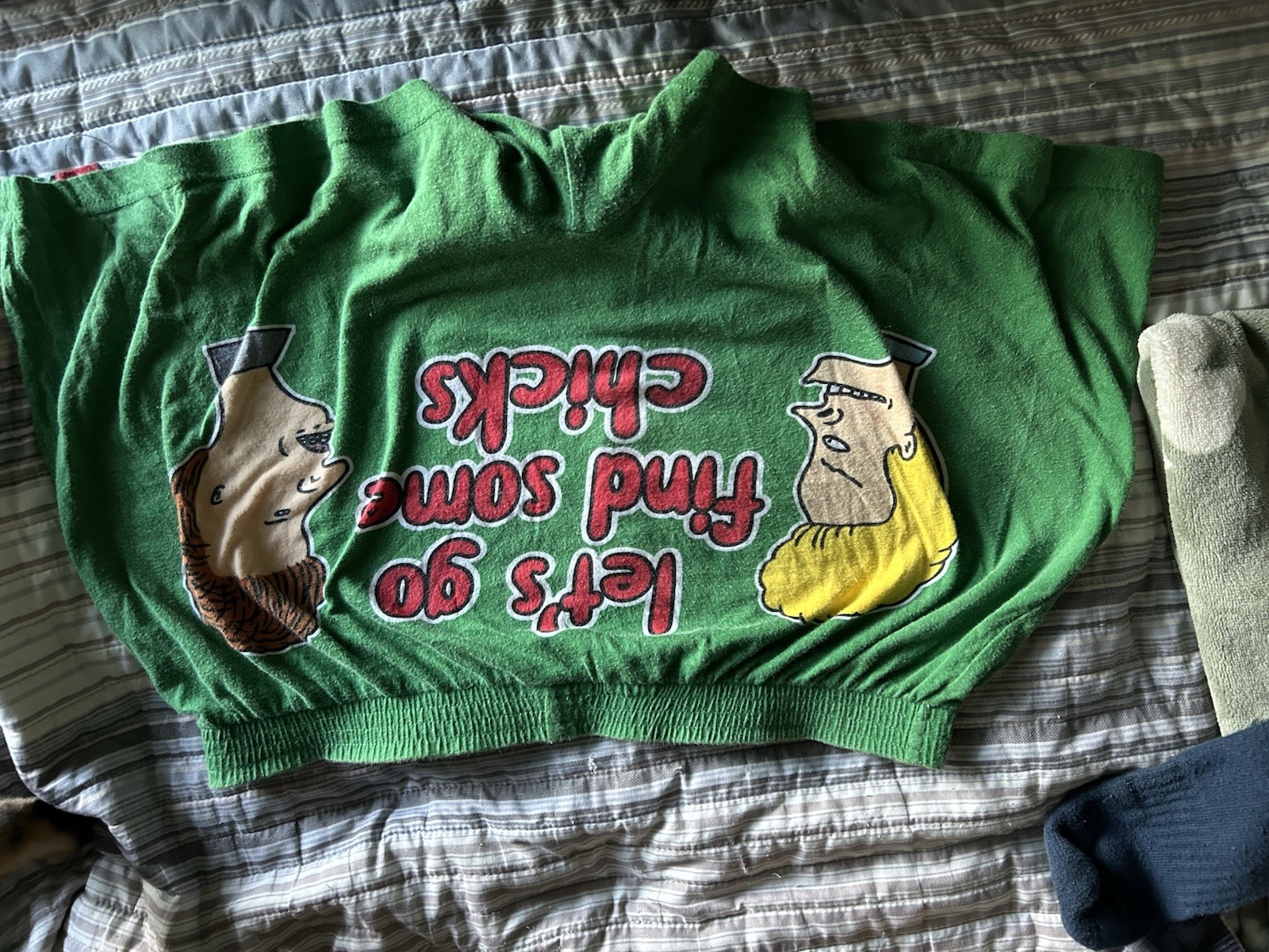 Beavis and Butt-Head Green Cartoon Graphic Print Pajama Shorts 100% Cotton L