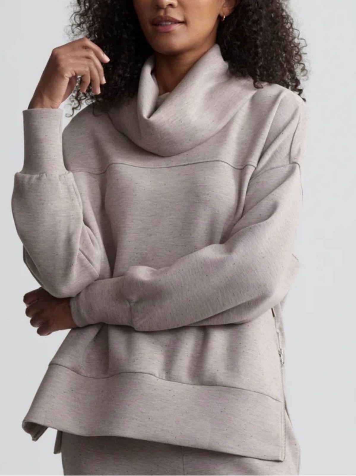 Varley Priya longline sweatshirt cowl neck women’s large EUC