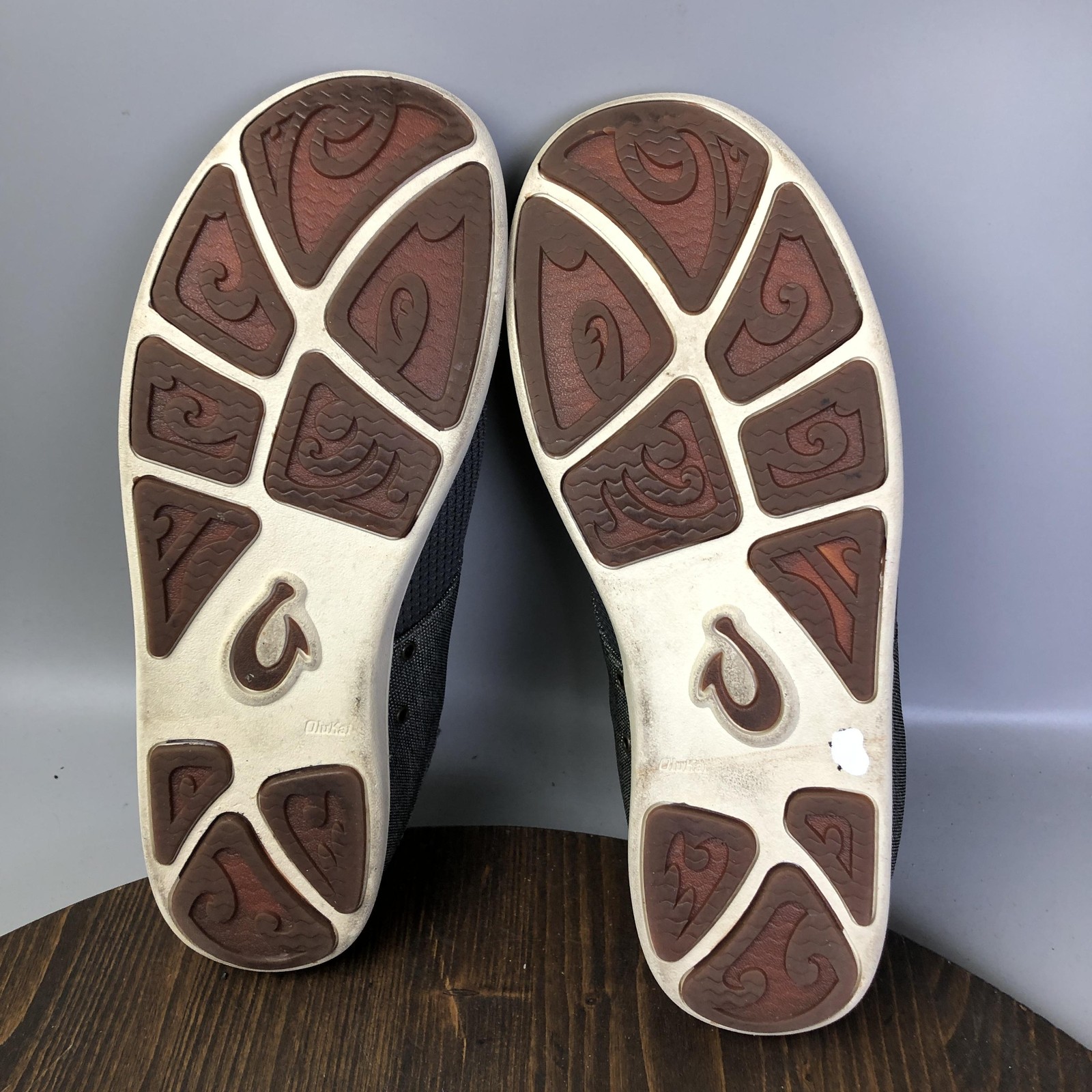 OluKai Nohea Moku Shoes Mens Size 12 Gray Mesh Lace Up Casual Boat Shoes Comfort