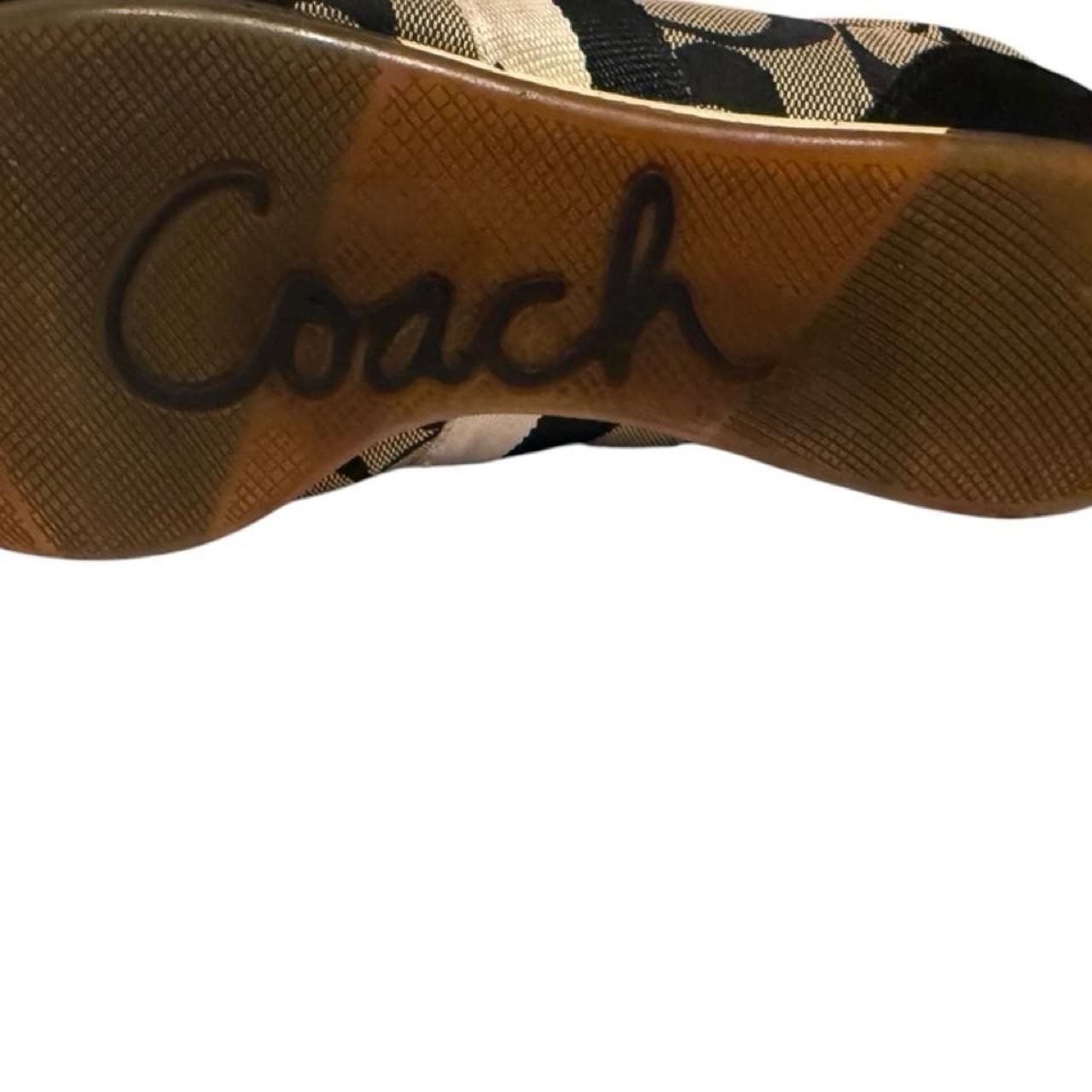 Vintage Coach Joss Black and Beige Monogram Suede Sneakers Coach logo, size 7