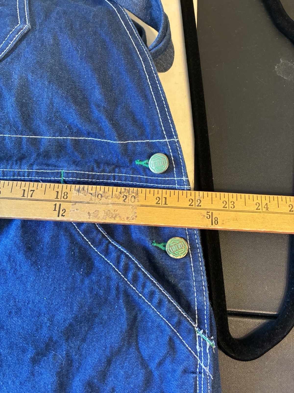 LIBERTY Overalls Men 44X22 Blue Jeans Carpenter Denim Bibs Farm Jorts shortalls