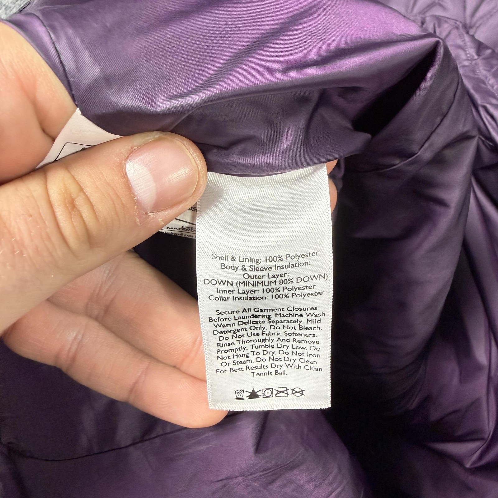 Eddie Bauer Down Puffer Coat Womens Small Purple Quilted Mid Length Warm