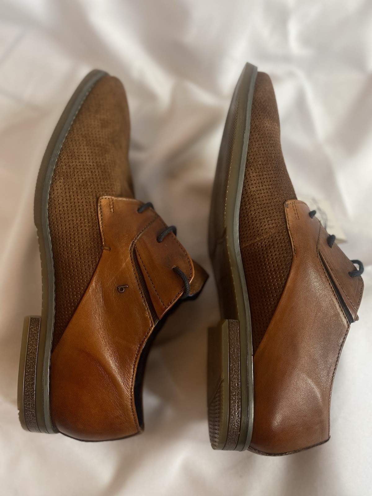 Bugatti Menello Mens Leather Dress Shoes 42 US 9 Cognac Brown Oxford Derby NIB