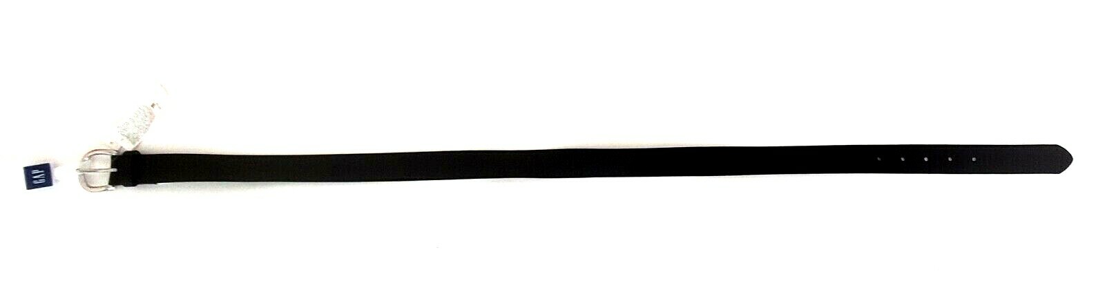 New GAP Women’s Classic Belt BLACK Silver Buckle Adjustable Cow Leather XS