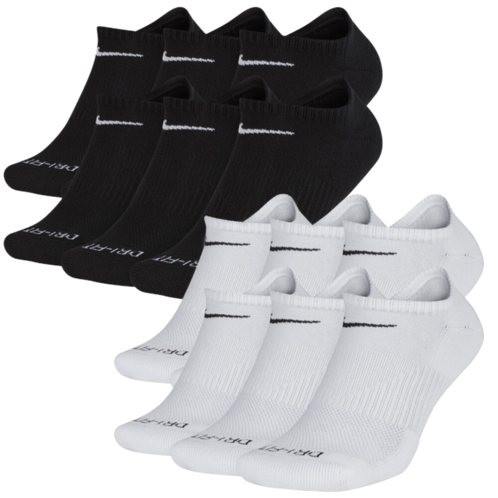 Nike Men’s Socks Everyday Plus Cushioned Athletic Training Dri-Fit No-Show Socks