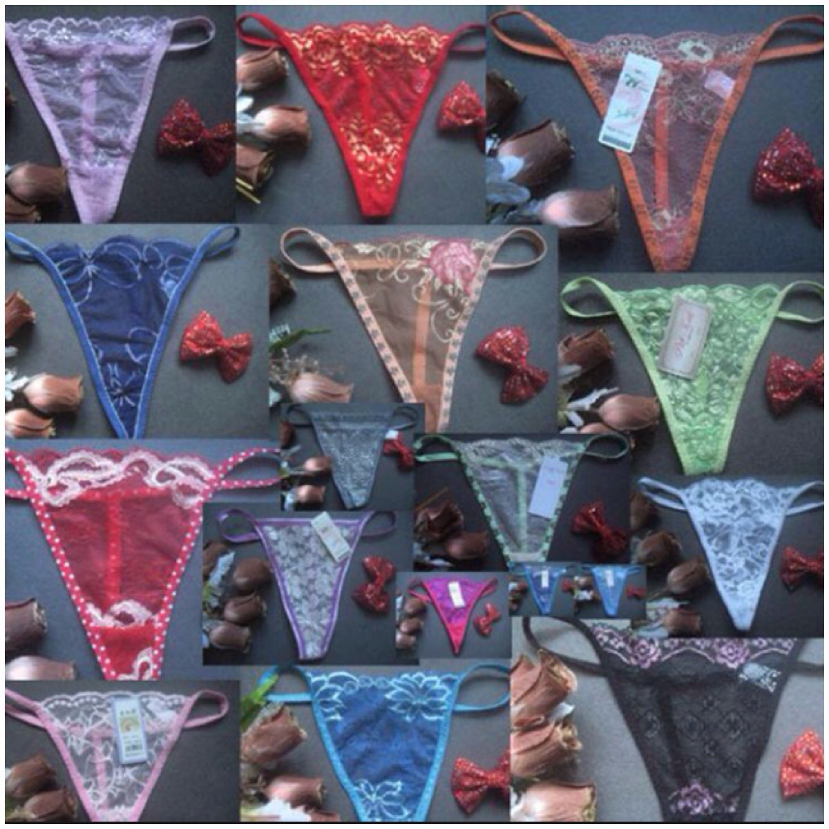 Lot of 10 Panties Thongs G-String T Back Sexy Stripper Exotic Secret Valentines