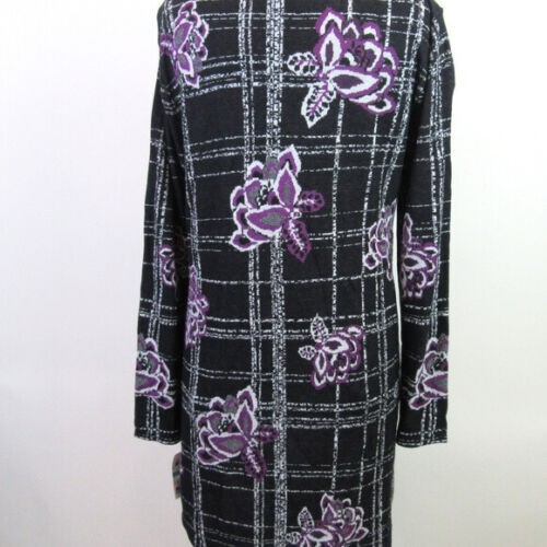 Style & Co Womens Plus 2X Black Violet Floral Long Sleeve Tunic Top NWT A63