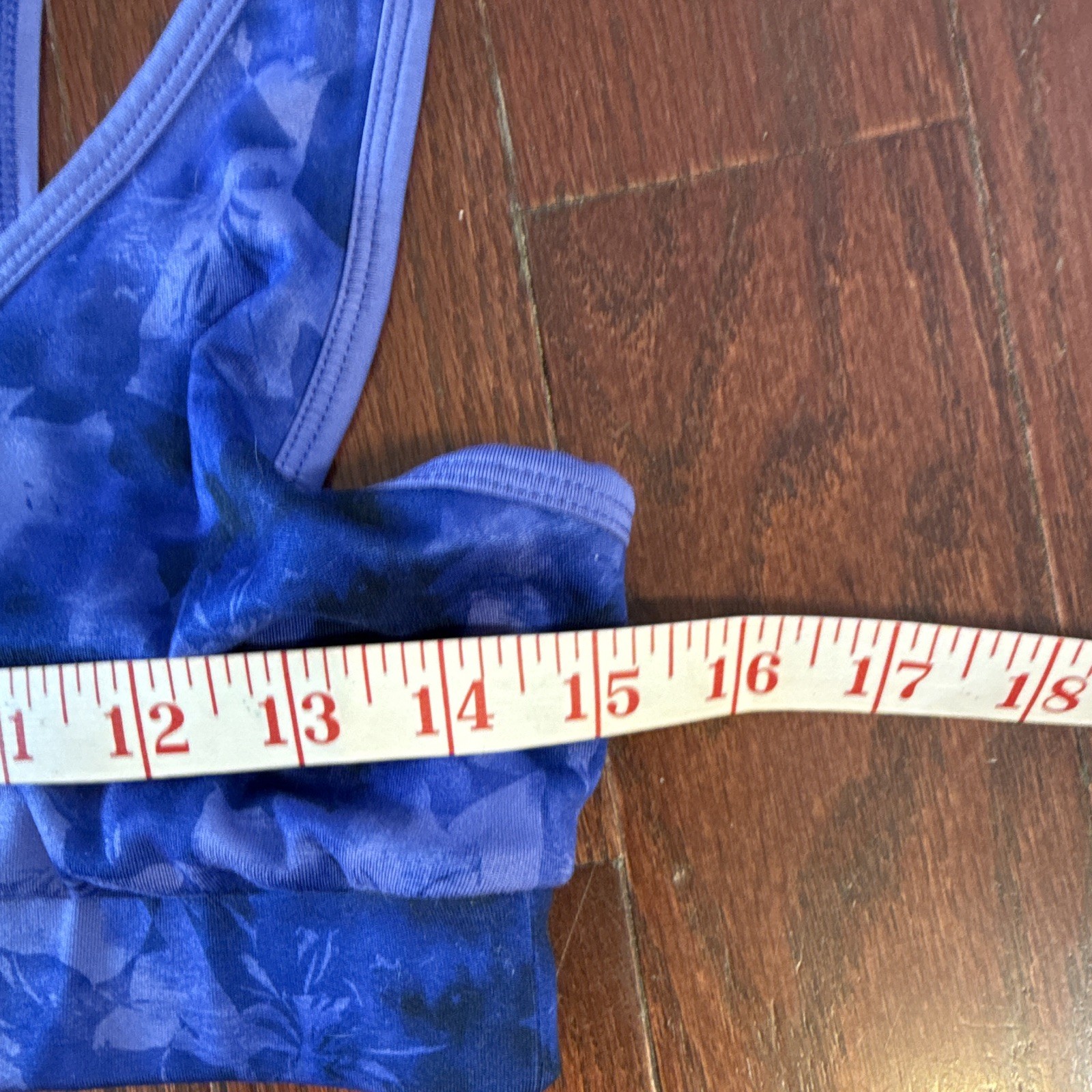 Avia Women’s Blue Purple Floral Crossback Sports Bra Wireless Pullover Stretch M