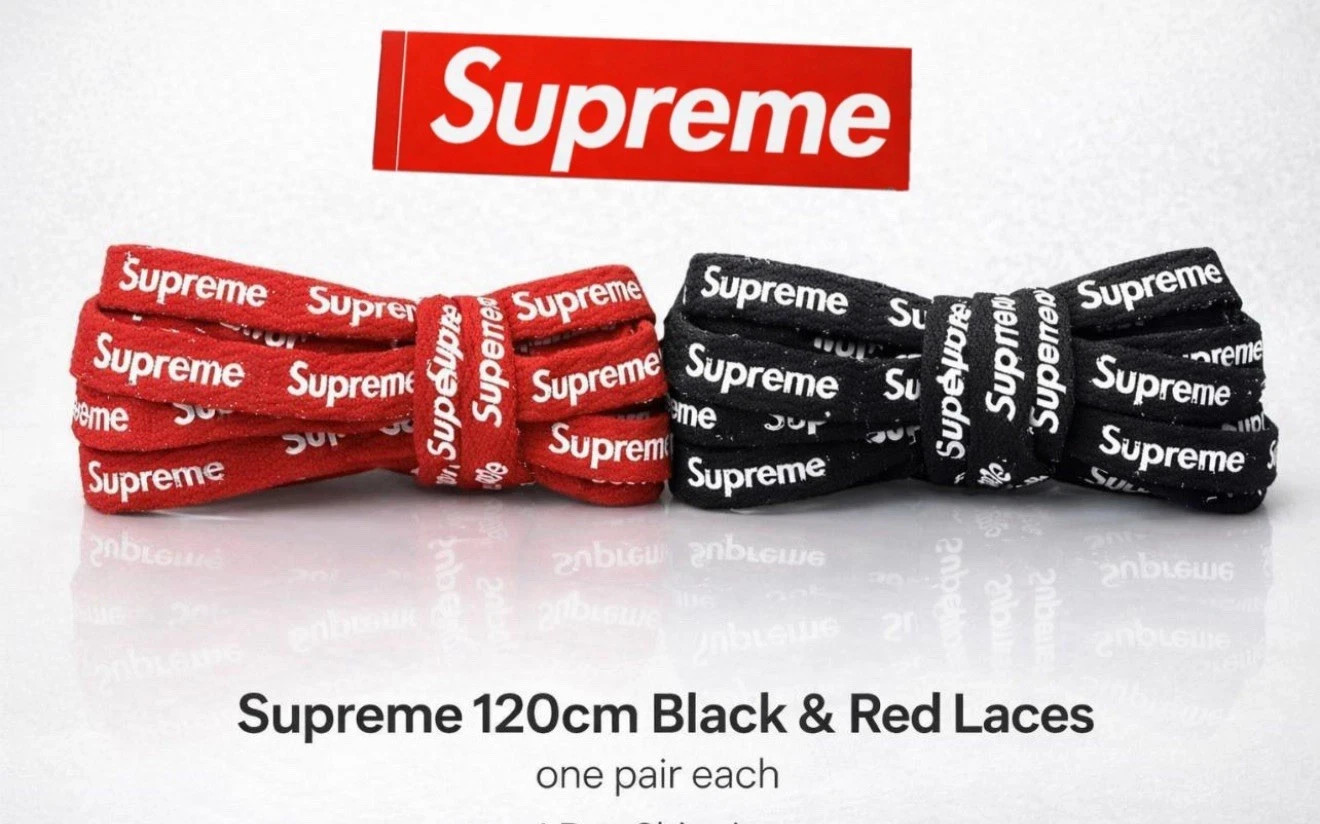 AF1 Supreme Shoe Lace 120 140 or 160cm Black or Red For AJ dunks, Air Force