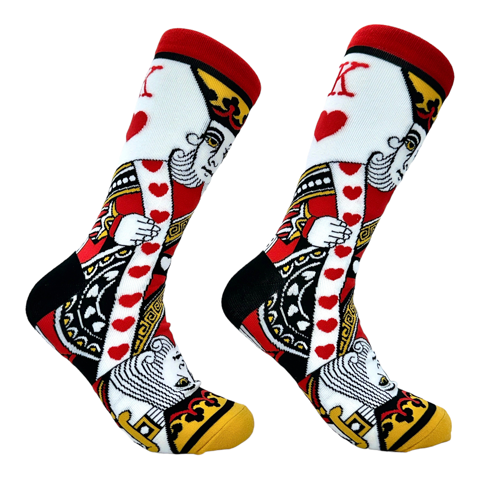 King Of Hearts Socks Funny Cool Vintage Playing Cards Novelty Footwear
