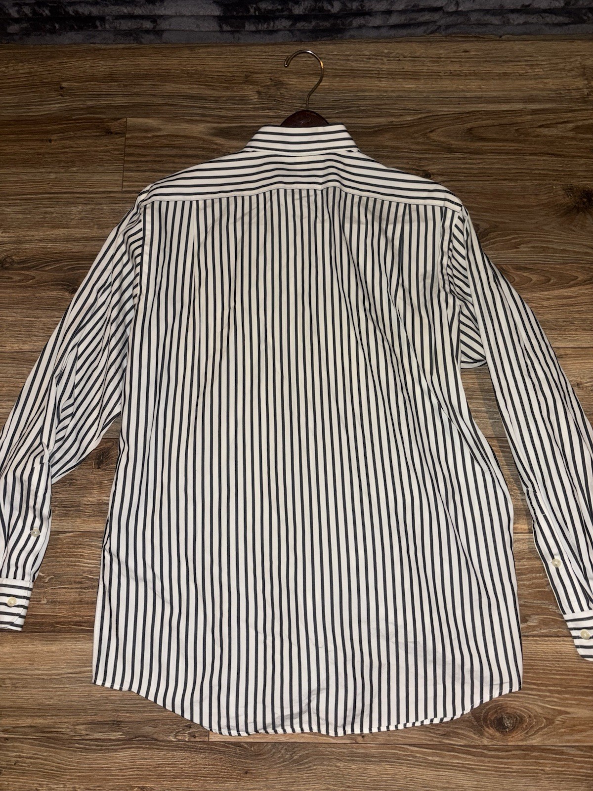Polo Golf Ralph Lauren Lowell Sport Men’s M White/Gray Striped Non-Iron 32/33