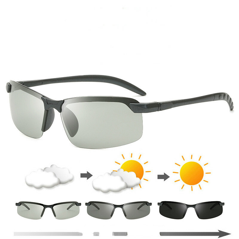 Photochromic polarized sunglasses UV400 drive fishing night vision sunglasses