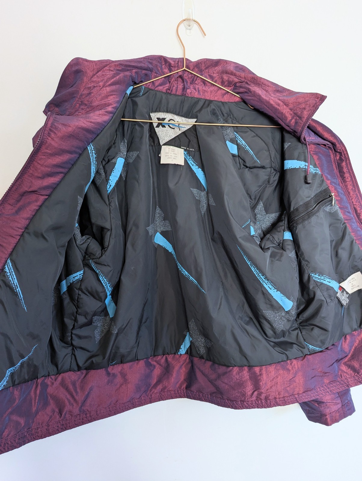 XCT Jacket Vintage Sz M-L Purple Pink Iridescent Motorcycle Y2K 80s 90s