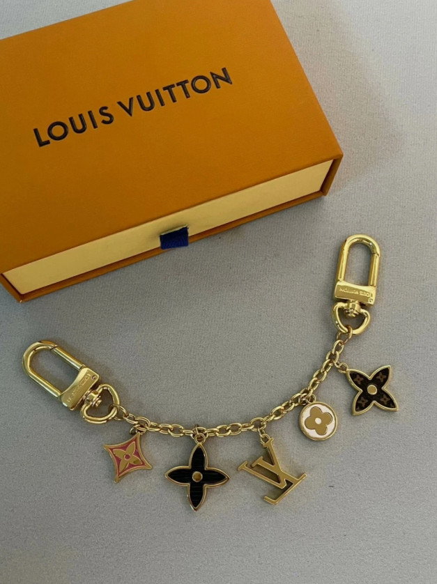 LV Monogram Idylle Bag Charm Chain Gold Key Holder M65162