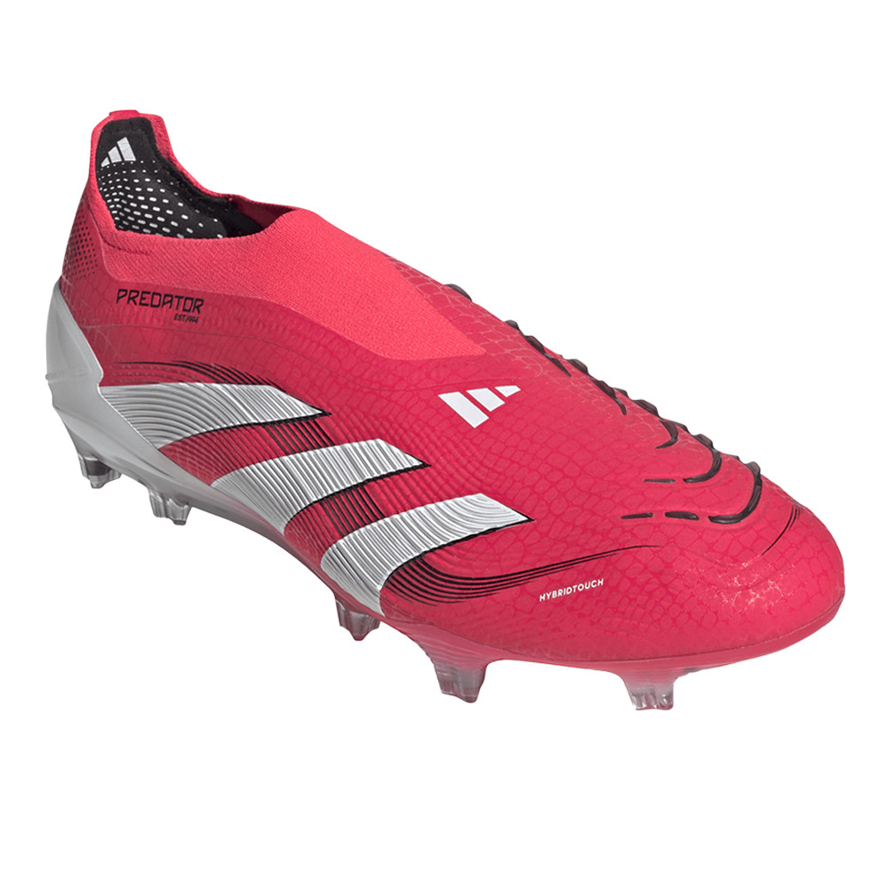 adidas Predator Elite Laceless Firm Ground Soccer Cleats Mens Red Sneakers Athle