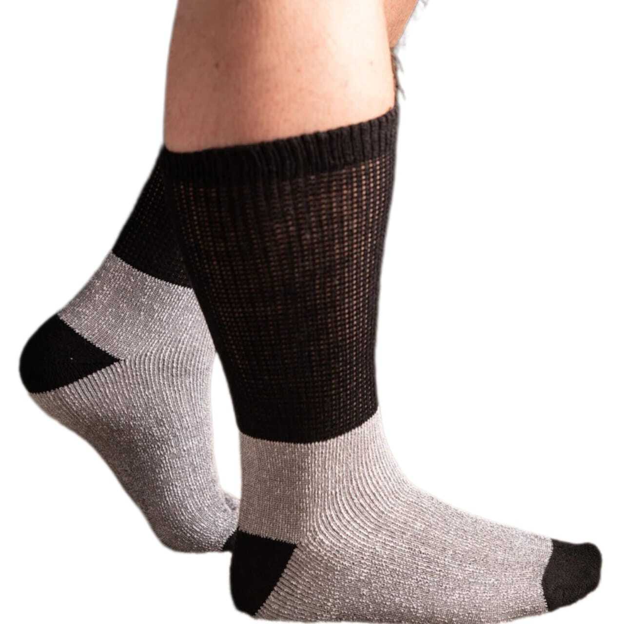 3-12 Pairs Men’s Thermal Diabetic Socks Thick Warm Winter Non-Binding Crew Socks