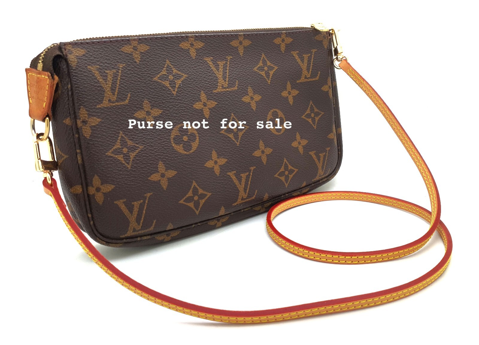 Vachetta Crossbody Leather Strap for Pochette Accessoires mini pouch purse bag