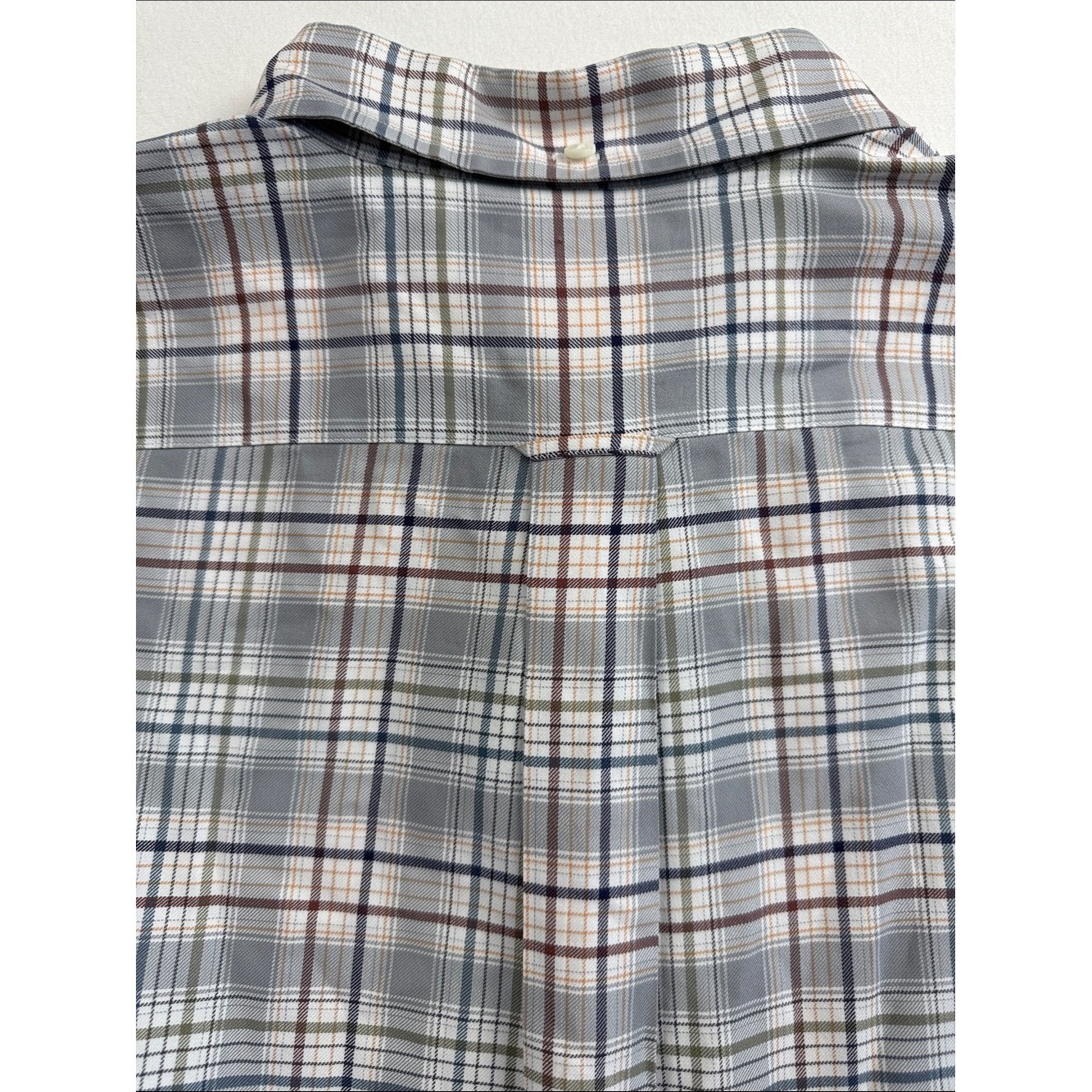 Faconnable Men’s Long-Sleeve Button-Down Plaid Shirt – Light Gray/Blue XL